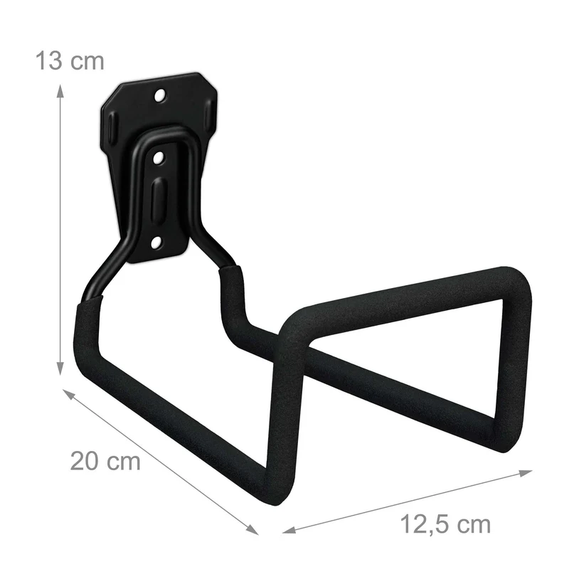 Support mural pour tuyau d'arrosage pratique rangement peu encombrant jardin garage 13 x 12,5 x 20 cm en acier noir 13_0017209