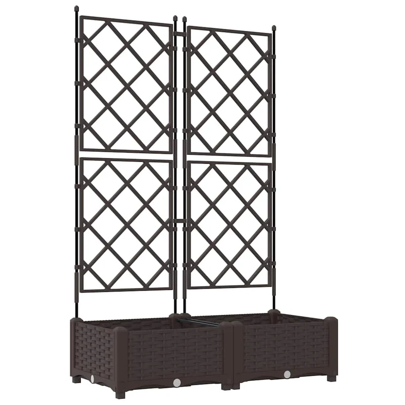 Lot de 2 cache-pots de jardin moderne en acier 80 x 40 x 125,5 cm durable finition chic marron 02_0058512