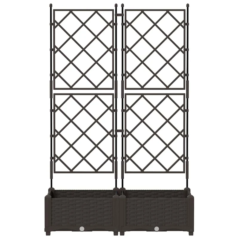 Lot de 2 cache-pots de jardin moderne en acier 80 x 40 x 125,5 cm durable finition chic marron 02_0058512