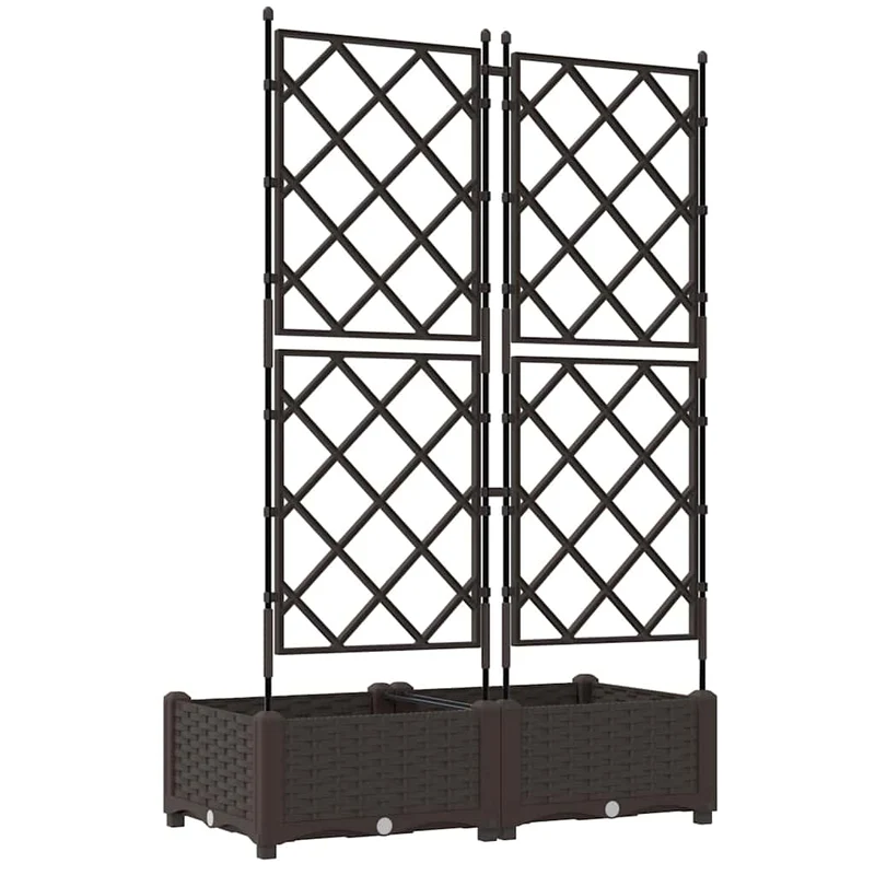Lot de 2 cache-pots de jardin moderne en acier 80 x 40 x 125,5 cm durable finition chic marron 02_0058512