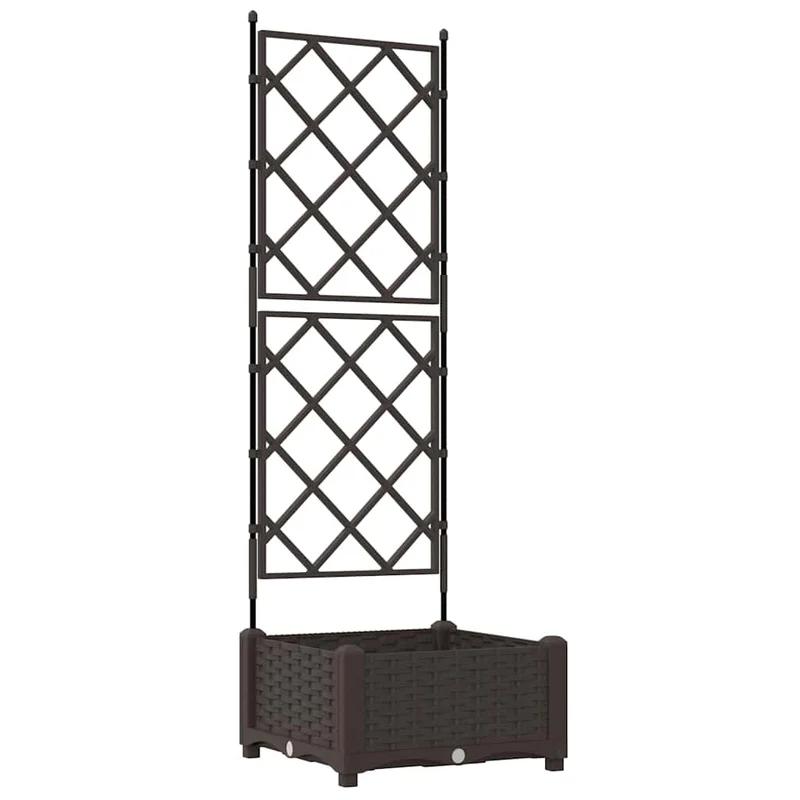 Cache-pot de jardin moderne extérieur 40 x 40 x 125 cm durable design chic en acier marron 02_0058510