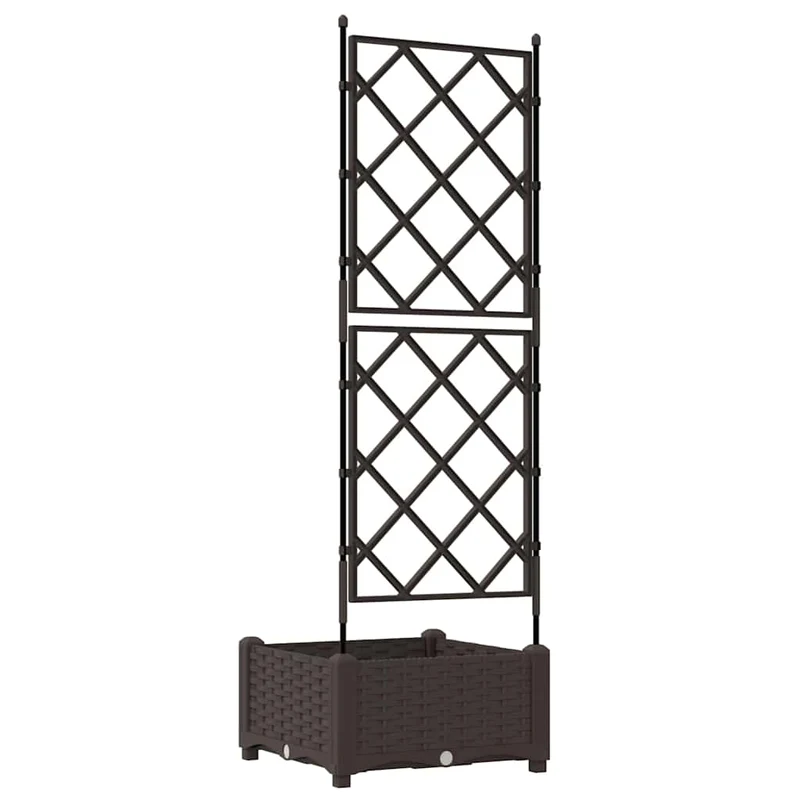 Cache-pot de jardin moderne extérieur 40 x 40 x 125 cm durable design chic en acier marron 02_0058510