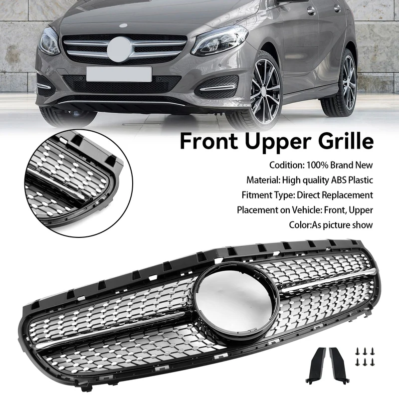 Grille Calandre Mercedes Benz Classe B W246 2015-2018 Lifting Noir