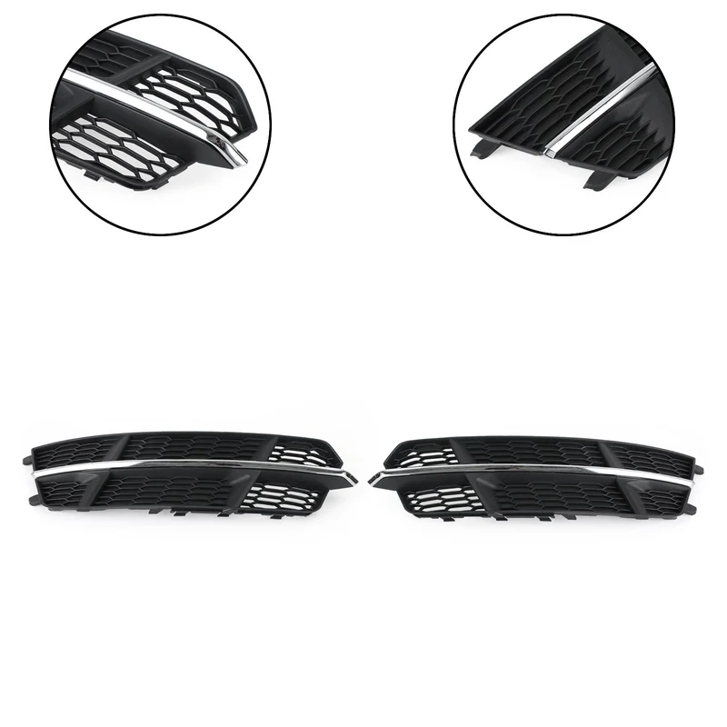 Grille Calandre Inférieure Pare-Chocs Audi A6 C7 S-Line 2016-2018 Noir Chrome