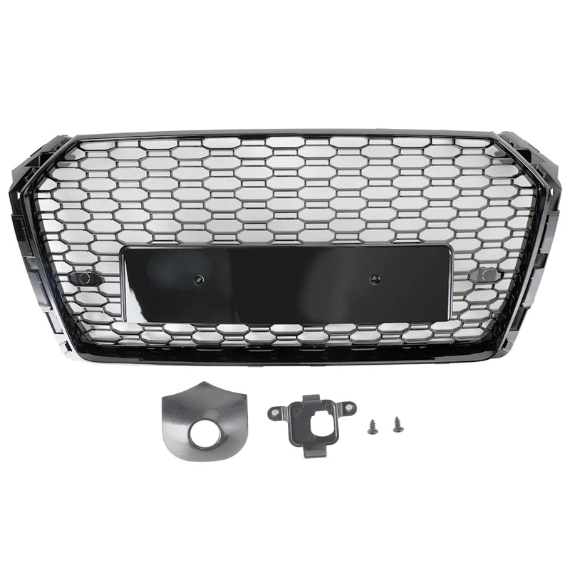 Grille de Calandre Hexagonale Style RS4 Noir pour Audi A4 S4 B9 2018-2019