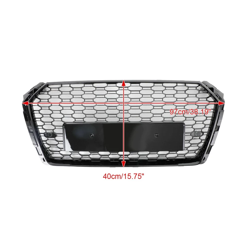 Grille de Calandre Hexagonale Style RS4 Noir pour Audi A4 S4 B9 2018-2019