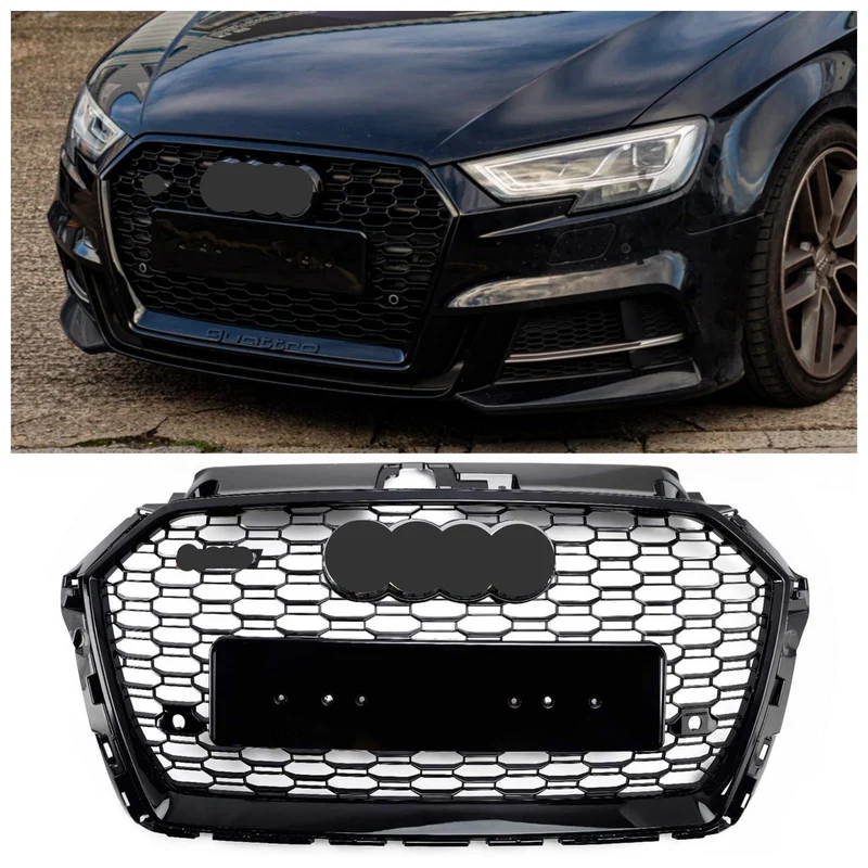 Grille Avant RS3 Style Nid D'abeille Audi A3 8V 2017-2019 Noir