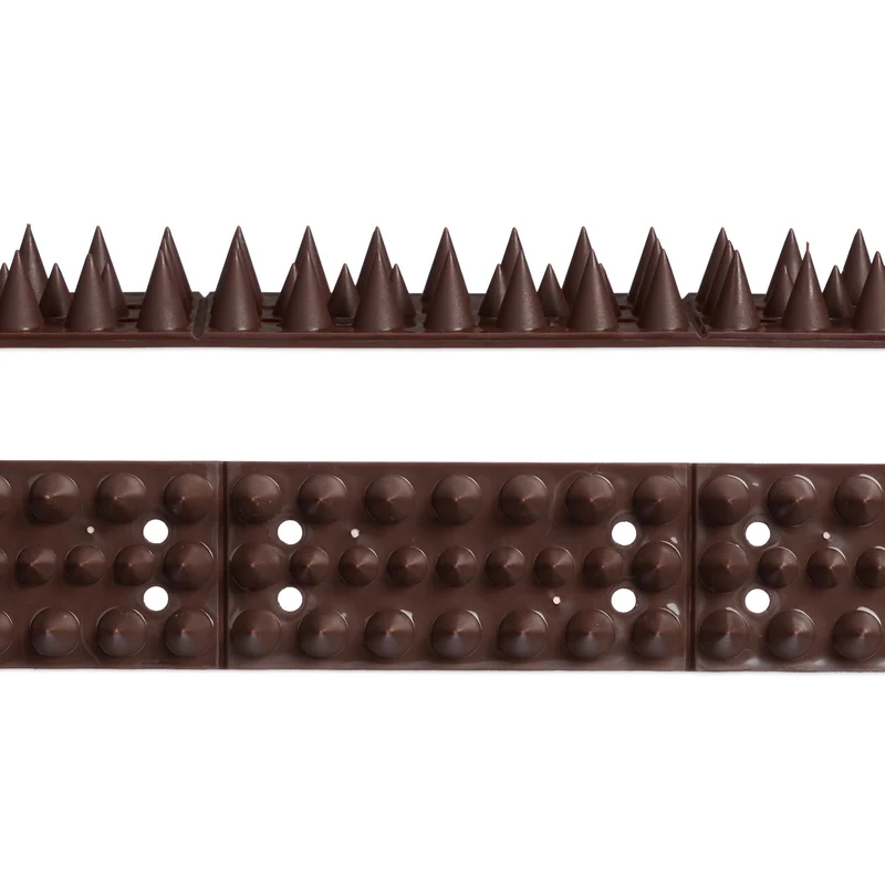 Lot de 20 pics anti-pigeons ajustables pour balcon jardin 2 x 49 x 4 cm en plastique marron 13_0016109