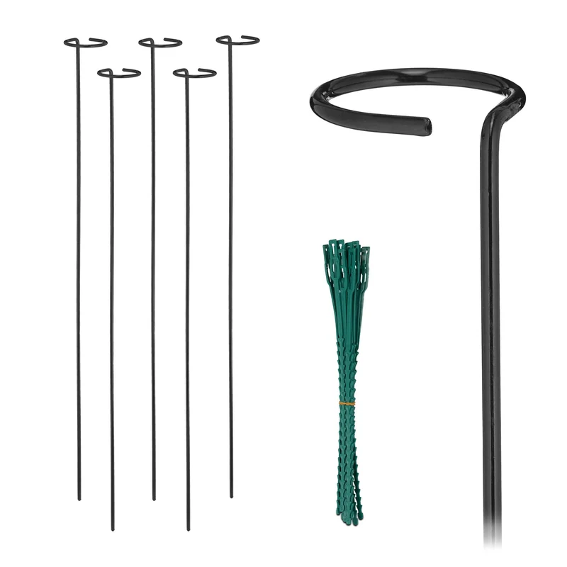 Lot de 6 tuteurs à tomates jardin design pratique pour plantes 150 x 150 x 150 cm en acier vert 13_0016366