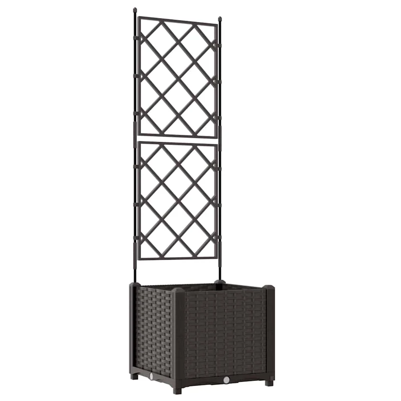 Cache-pot de jardin moderne extérieur épuré 40 x 40 x 143 cm en acier marron 02_0058511
