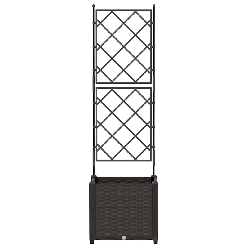 Cache-pot de jardin moderne extérieur épuré 40 x 40 x 143 cm en acier marron 02_0058511