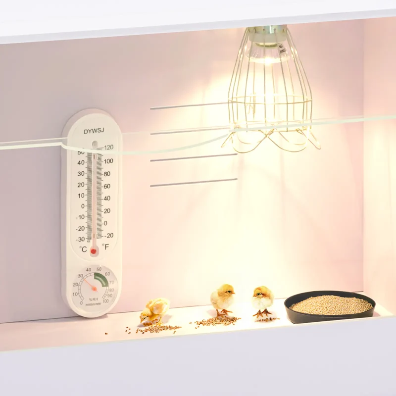 Cage d'élevage poussins jusqu'à 36 °c 78 x 40 x 42 cm MDF PVC blanc 14_0008499