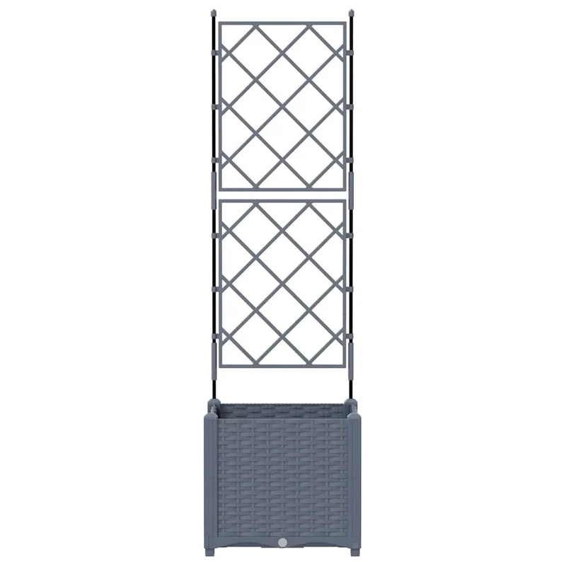 Cache-pot de jardin moderne extérieur 40 x 40 x 143 cm durable chic en acier gris clair 02_0058580