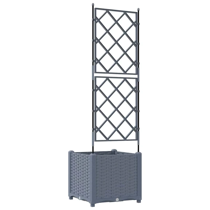 Cache-pot de jardin moderne extérieur 40 x 40 x 143 cm durable chic en acier gris clair 02_0058580