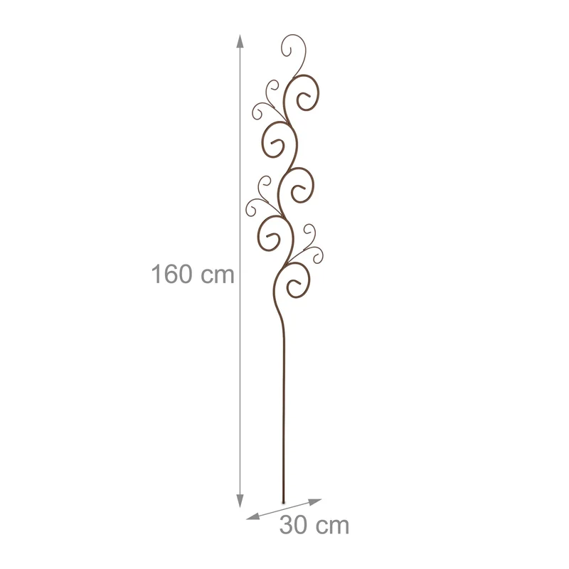 Treillis à plantes grimpantes support décoratif jardin 160 x 30 x 1 cm en fer marron 13_0016804