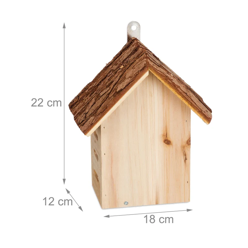 Hôtel à insectes coccinelles abri suspendu jardin ou balcon ouverture facile style naturel en bois marron 13_0015190