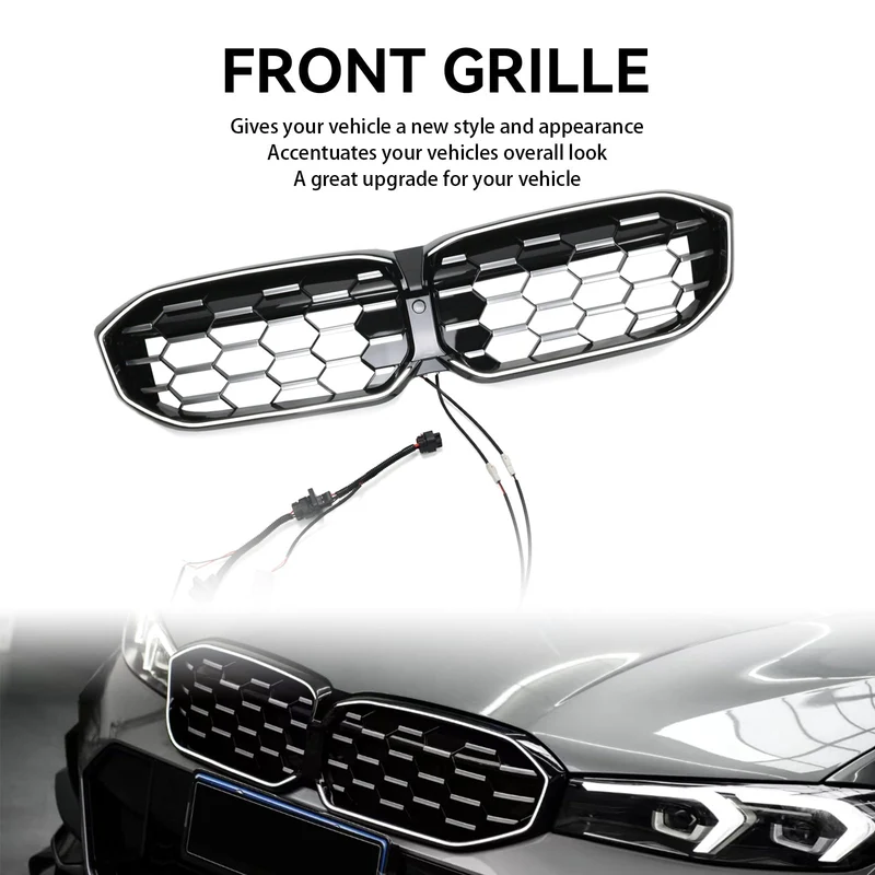 Calandre Diamant BMW Série 3 G20 G28 Noir Argent 2023-2024
