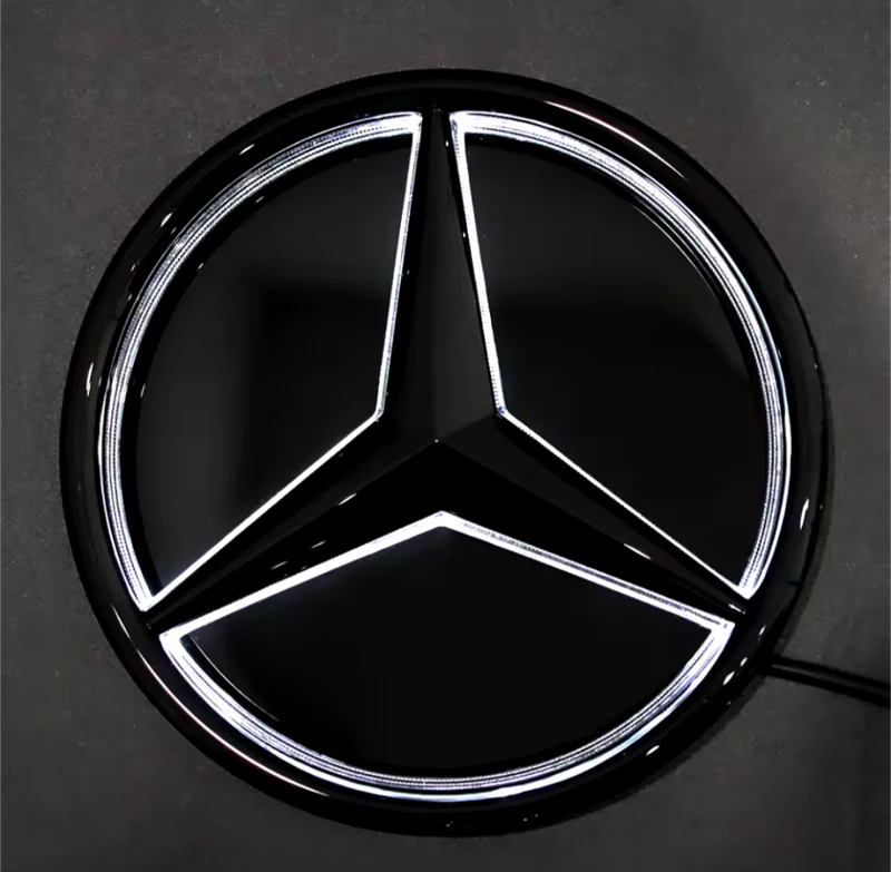Emblème Calandre Mercedes-Benz Étoilé Lumineux LED Noir Brillant