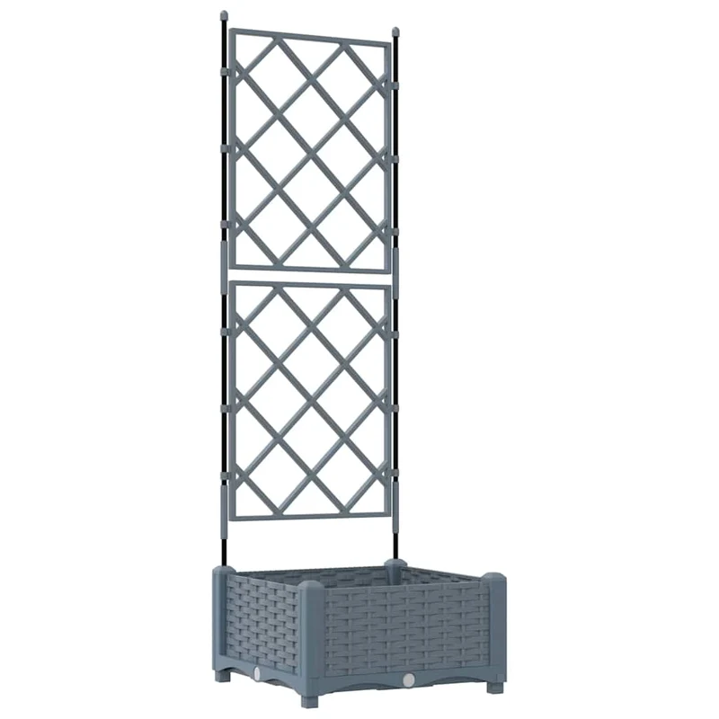 Cache-pot de jardin moderne extérieur 40 x 40 x 125,5 cm durable minimaliste en acier gris clair 02_0058579