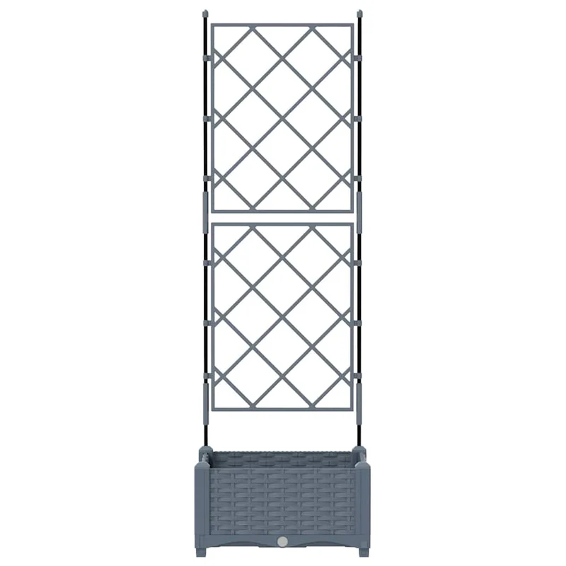 Cache-pot de jardin moderne extérieur 40 x 40 x 125,5 cm durable minimaliste en acier gris clair 02_0058579