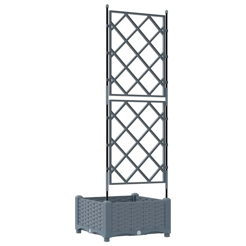 Cache-pot de jardin moderne extérieur 40 x 40 x 125,5 cm durable minimaliste en acier gris clair 02_0058579