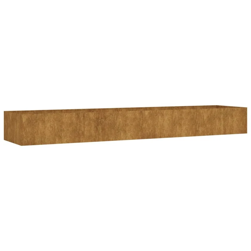 Jardinière bac lit surélevé plantes fleurs terrasse jardin de jardin 360 x 80 x 40 cm acier corten marron 02_0039441