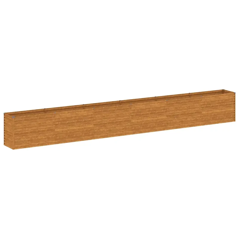 Jardinière surélevée carrée décorative 578 x 50 x 69 cm espace généreux extérieur en acier corten rouillé 02_0046137