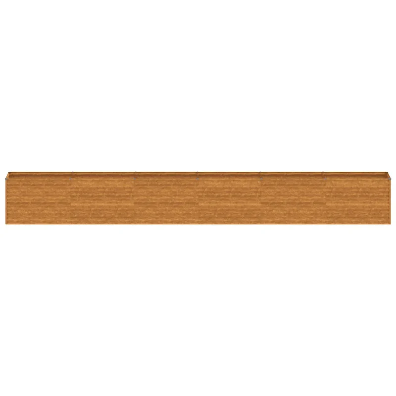 Jardinière surélevée carrée décorative 578 x 50 x 69 cm espace généreux extérieur en acier corten rouillé 02_0046137