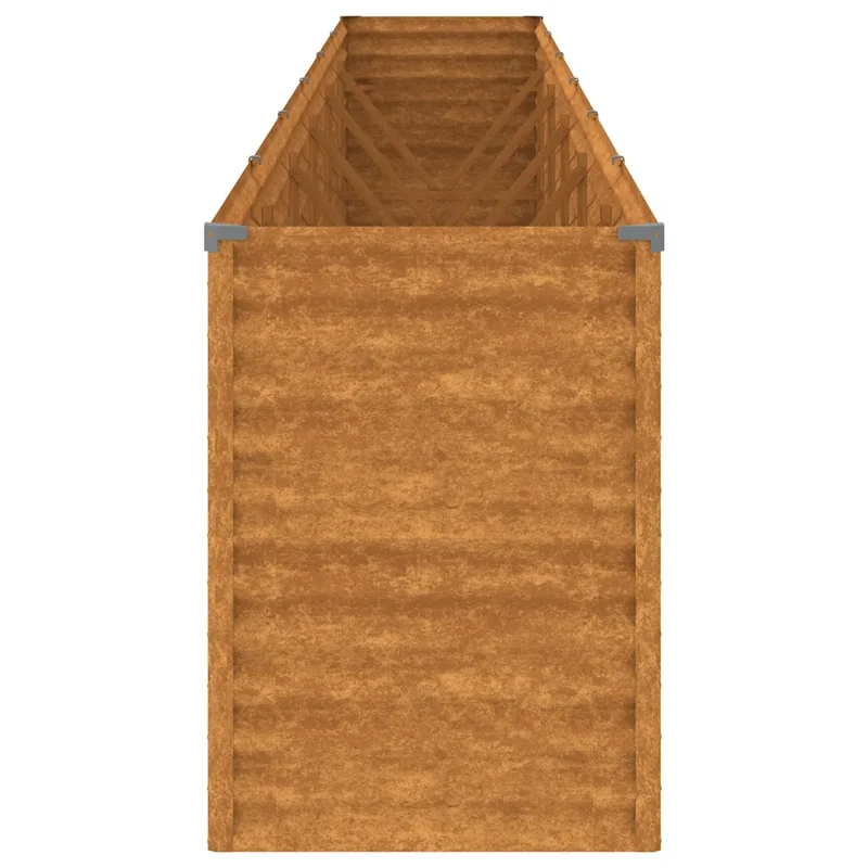 Jardinière surélevée carrée décorative 578 x 50 x 69 cm espace généreux extérieur en acier corten rouillé 02_0046137