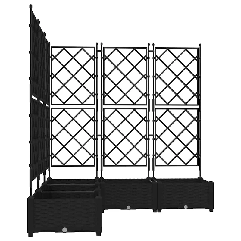Lot de 5 cache-pots de jardin extérieur modernes 120 x 120 x 125,5 cm en acier noir 02_0058540