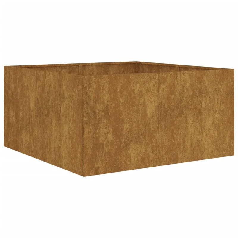 Jardinière bac lit surélevé plantes fleurs terrasse jardin 80 x 80 x 40 cm acier corten marron 02_0037907