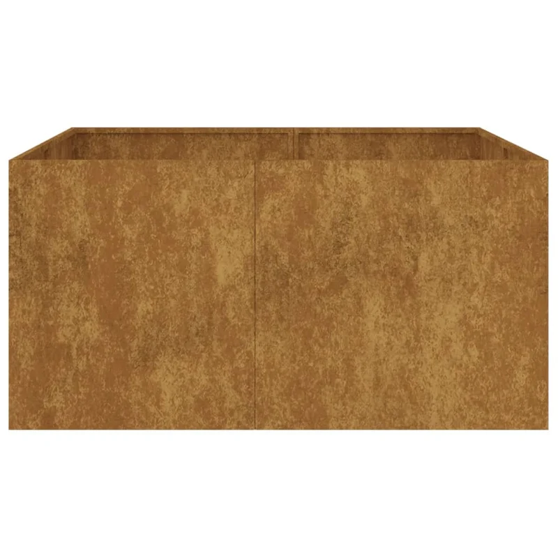 Jardinière bac lit surélevé plantes fleurs terrasse jardin 80 x 80 x 40 cm acier corten marron 02_0037907