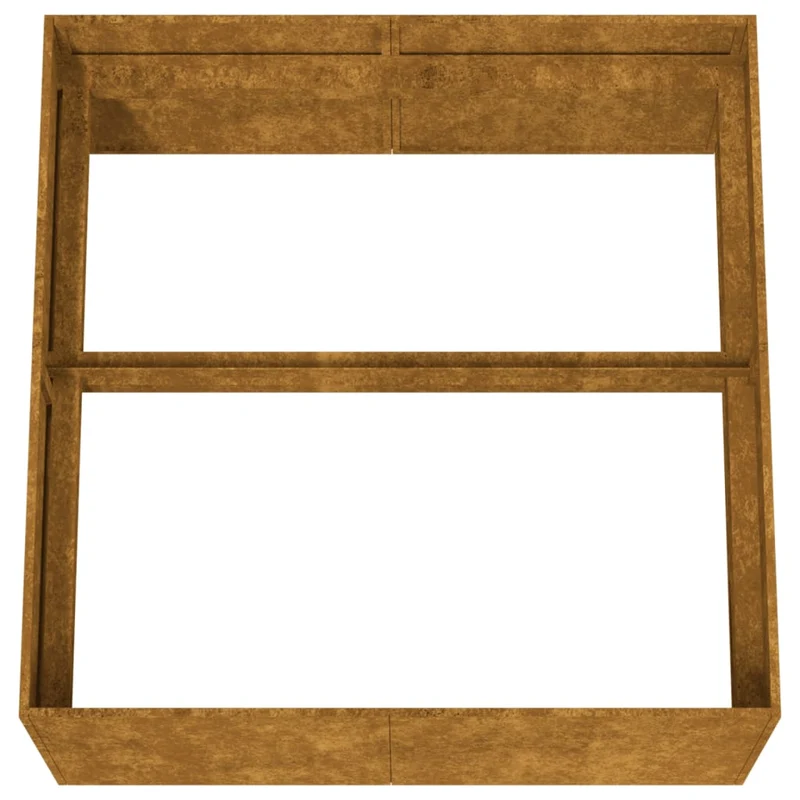 Jardinière bac lit surélevé plantes fleurs terrasse jardin 80 x 80 x 40 cm acier corten marron 02_0037907