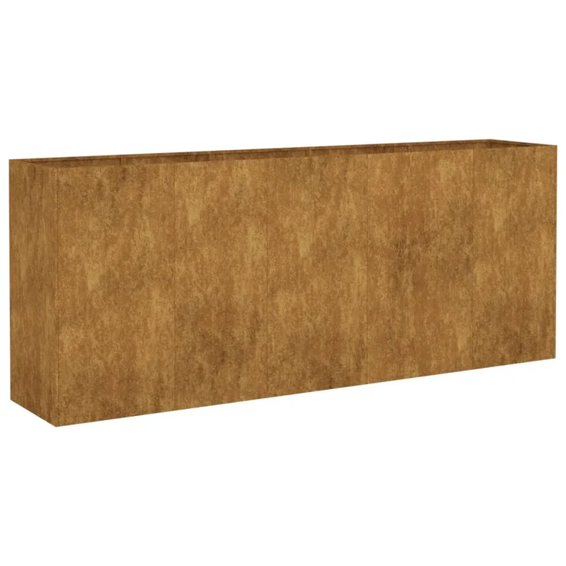 Jardinière bac lit surélevé plantes fleurs terrasse jardin de jardin 200 x 40 x 80 cm acier corten marron 02_0039396