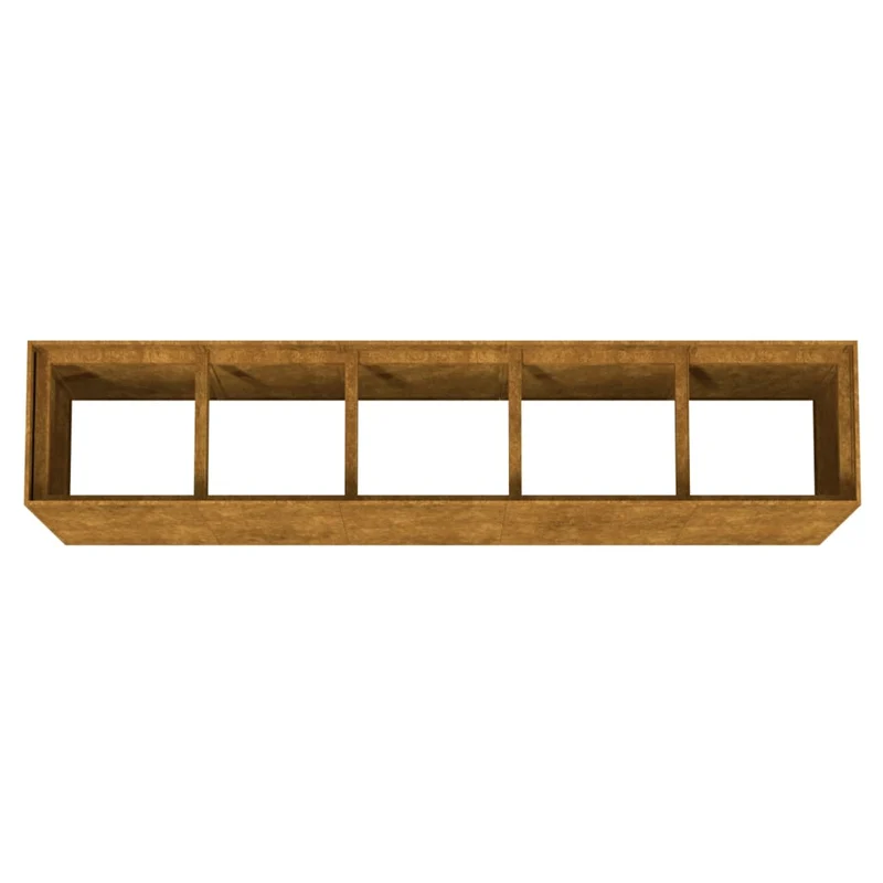 Jardinière bac lit surélevé plantes fleurs terrasse jardin de jardin 200 x 40 x 80 cm acier corten marron 02_0039396