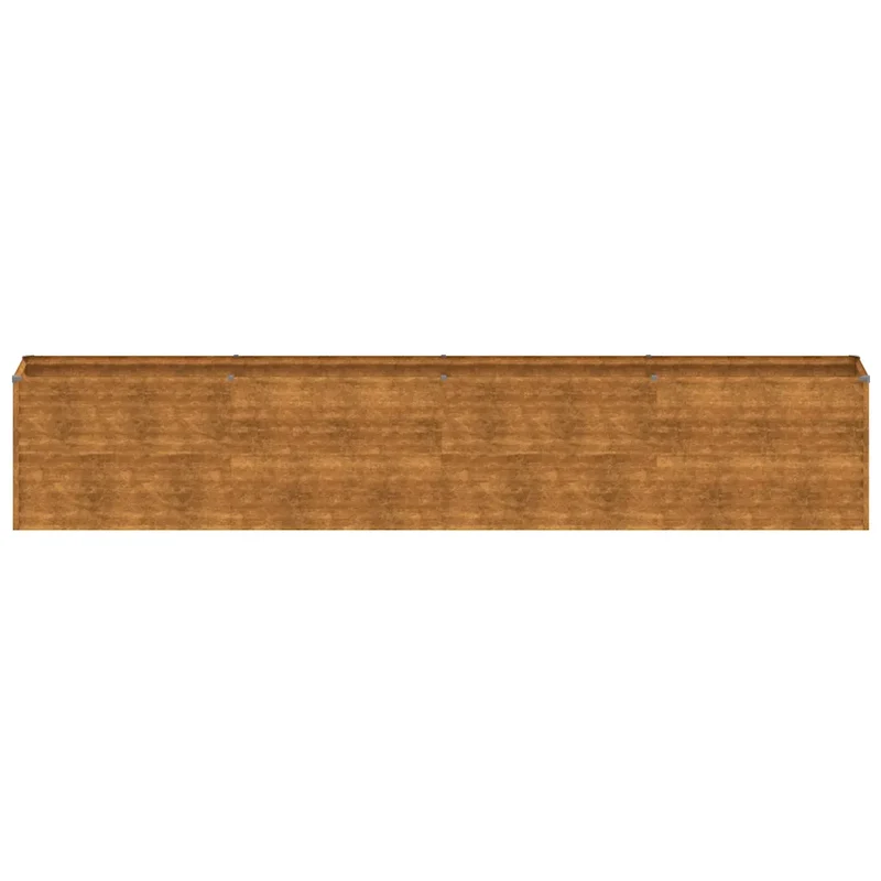 Jardinière surélevée moderne décorative jardin balcon 385 x 50 x 69 cm en acier corten 02_0046136