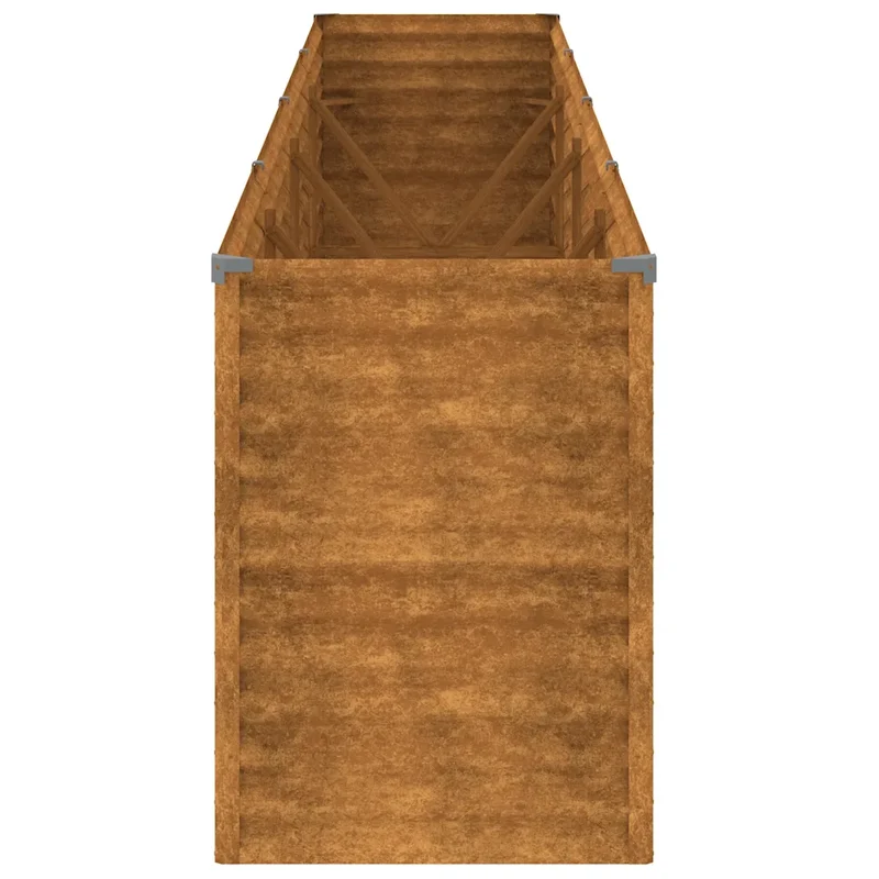 Jardinière surélevée moderne décorative jardin balcon 385 x 50 x 69 cm en acier corten 02_0046136