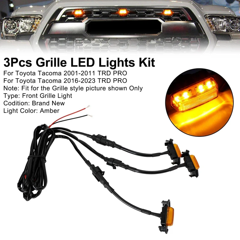 Kit 3 LED Ambre Calandre Toyota Tacoma TRD PRO 2001-2023