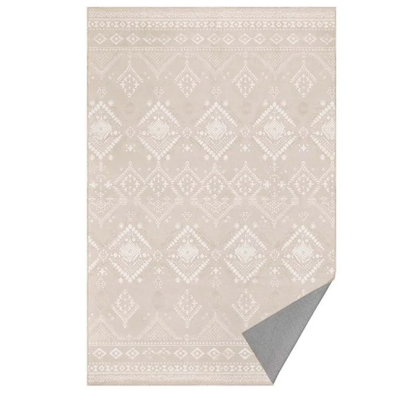 Tapis décoratif tapis de chambre 160 x 230 cm tapis de salon tapis antidérapant pour salon lavable en machine style bohème beige sable 12_0006096