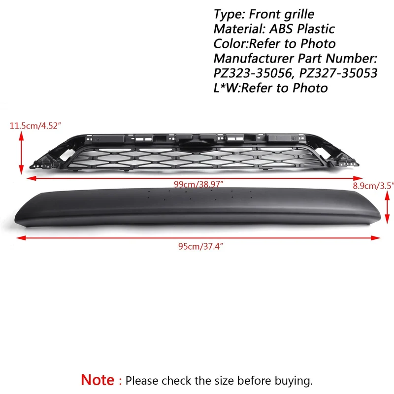 Grille Avant TRD Pro Toyota 4Runner Noir Mat 2014-2019