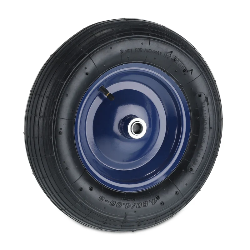 Roue de brouette pneumatique robuste pour jardin 4.80 4.00-8 capacité 120 kg en caoutchouc bleu foncé 13_0010700