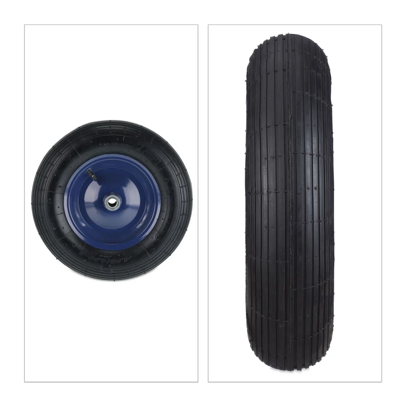 Roue de brouette pneumatique robuste pour jardin 4.80 4.00-8 capacité 120 kg en caoutchouc bleu foncé 13_0010700