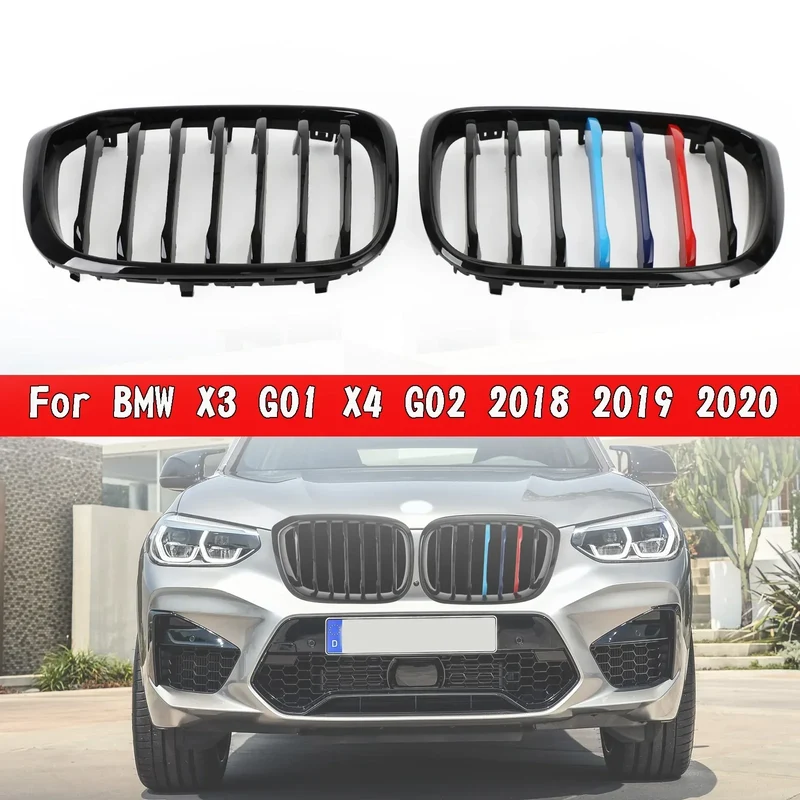 Calandre M-Color Noir Brillant BMW X3 X4 G01 G02 2018-2021