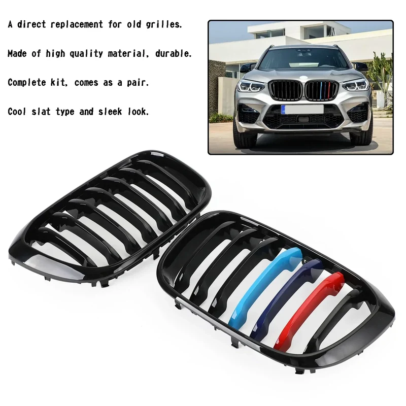 Calandre M-Color Noir Brillant BMW X3 X4 G01 G02 2018-2021