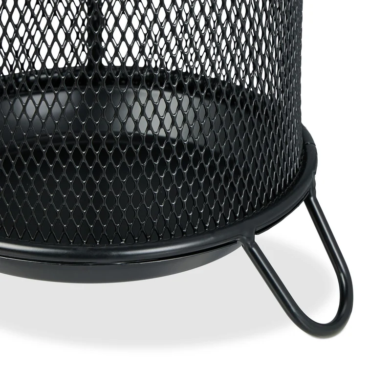 Porte-parapluie rond design moderne entrée bureau 52,5 x 16 cm en acier noir 13_0014129