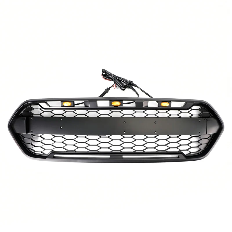 Calandre Avant Style Raptor 3LED Noir Mat Ford Transit Custom