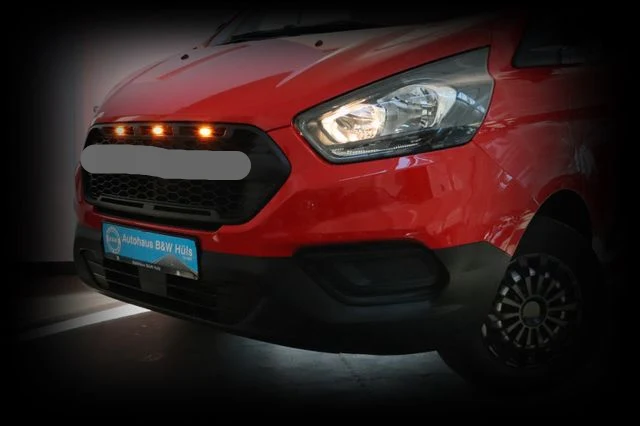 Calandre Avant Style Raptor 3LED Noir Mat Ford Transit Custom
