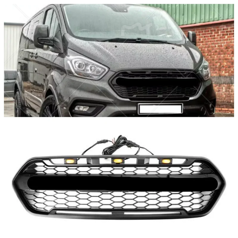 Calandre Avant Style Raptor 3LED Noir Mat Ford Transit Custom