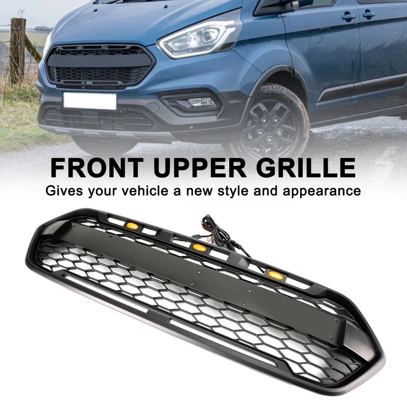 Grille Avant Style Raptor Noir Mat Ford Transit Custom Trail