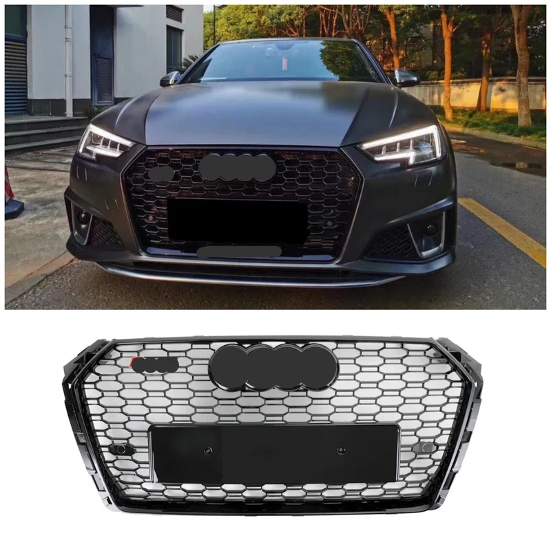Grille Calandre Hexagonale Nid Abeille Style RS4 Noir Audi A4